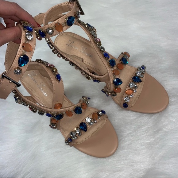 FOUND 🥰 ISO ✨💎 Lauren Lorraine Larissa Strappy Rhinestone Embellished Heels ✨💎😍 - Picture 7 of 10